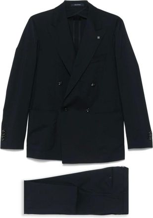 Tagliatore Double Breasted Suits, male, Blue, Size: XL Tagliatore 0205 Dresses Blue