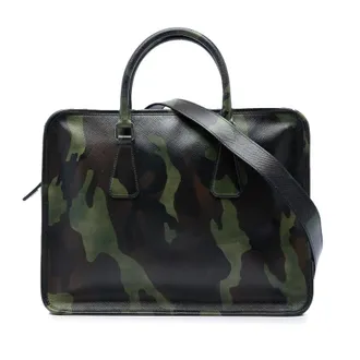 Prada Pre-owned Prada Saffiano Camouflage Print Briefcase Ladies 08B1AI38KXCFHXIH