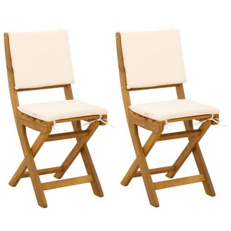 vidaXL Sillas Bistro De Exterior 2 Pcs Blanco Crema 38 X 46 X 85 Cm Vidaxl