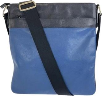 Coach Pre-owned Cross Body Bags, male, Blue, Size: ONE SIZE Pre-owned Leather Shoulder Bag