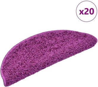 vidaXL Vidaxl - Felpudos Para Escaleras 20 Unidades 65x21x4 Cm Violeta Semicircular Grande