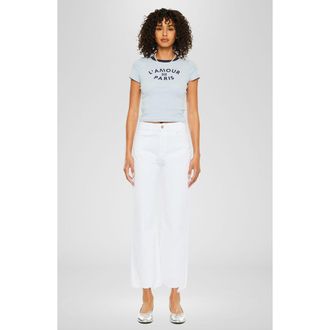 Kancan Skyla High Rise Slim Wide Leg Jeans in White at Nordstrom, Size 25