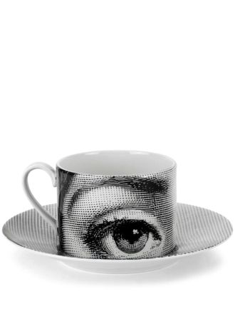 Fornasetti Tazza con piattino - Nero