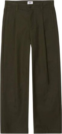 Obey Geplooide broek rechte pijp jurk - Heren - Wijde Broeken - Groen - W29 - Polyester - Broeken