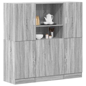 Berkfield Home 3 Piece Kitchen Cabinet Set Grey Sonoma Engineered Wood