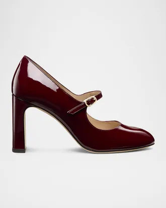 Stuart Weitzman Babette Patent Leather Mary Jane Pumps