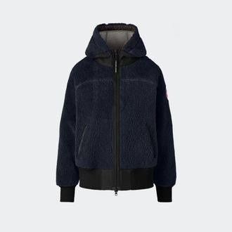 Canada Goose Simcoe Oversized Hoodie Kind High Pile Fleece (Women, Atlantic Navy, L)