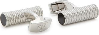 Tateossian Thompson Textured Enamelled Cufflinks - Silver - One Size