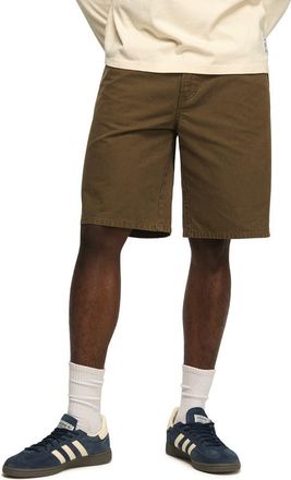 Lucky Brand Loose Fit Cotton Canvas 5-Pocket Shorts in Burnt Olive at Nordstrom, Size 33