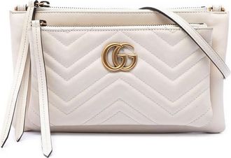 Gucci Pre-owned Gucci Small GG Marmont Matelasse Calfskin Double Zip Pochette Crossbody Ladies XZPFK3T1AUPEODZI