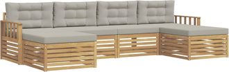 vidaXL Conjunto De Sof&aacute;s De Exterior 6 Uds. Blanco Y Gris Claro Vidaxl
