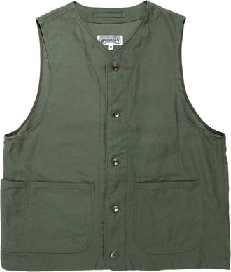 Engineered Garments Gilet con bottoni - Verde