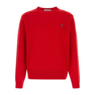 Vivienne Westwood Round-neck Knitwear, male, Red, Size: XL Alex Round Neck