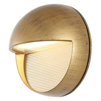 Jonathan Y Designs Orbe Outdoor Metal/Glass Integrated LED Wall Sconce in Antique Gold at Nordstrom