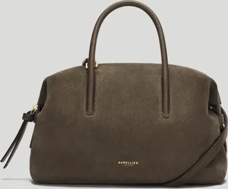 DeMellier The Small Stockholm in Hazel Suede Leather Top handle bag