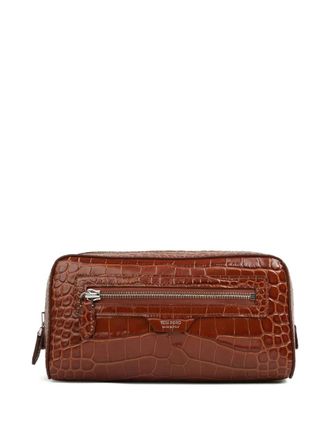 Tom Ford crocodile zip leather case - Brown
