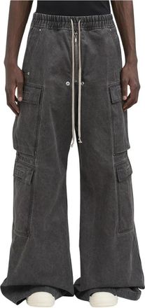 Rick Owens Double Cargo Jumbo Belas Broek - Heren - Wijde Broeken - Grijs - M - Katoen - Broeken