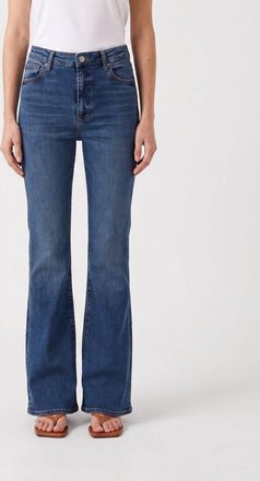 Frame Denim Jeans 5 tasche cropped flared a vita media in denim stretch