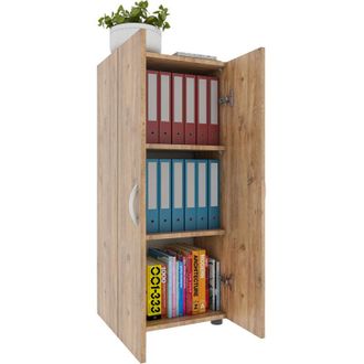 ebuy24 Armario De Oficina Vcm Con 3 Compartimentos Armario De Archivo Moderno Con Puertas Giratorias Dimensiones Aprox. Al. 108 X An. 49 X T. 34 Cm - Ulas 3 