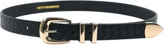 Petit Moments Atlas Faux Leather Belt in Black Woven/gold at Nordstrom, Size X-Small/small