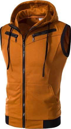 Generic Mens Gym Tank Tops Mens Sleeveless Hoodie Hooded Sweatshirt Mens Workout Tank Tops with Hood Full Zip Hoodie Unisex Hooded Jackets