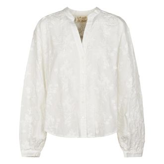 MC2 Saint Barth Blouses, female, Beige, Size: XS Liona Cotton Butterfly Embry 01