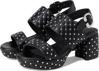 Aerosoles Camera Crystal Womens Sandals Black Quilted Faux Leather With Crystals : 7.5 B - Medium, Leather/Rubber