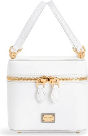 Dolce & Gabbana Tassen, Dames, Wit, ONE Size, Leer, Witte leren schoudertas