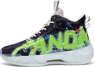 Generic Mens Basketball Shoes Shock-Absorbing Wear-Resistant Breathable Fashionable Outdoor Sports Training Walking Shoes(Green,4.5 UK)