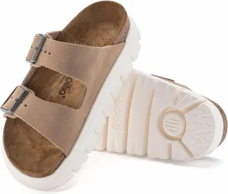Birkenstock Womens Papillio Arizona Chunky Suede Leather Sandals In Warm Sand