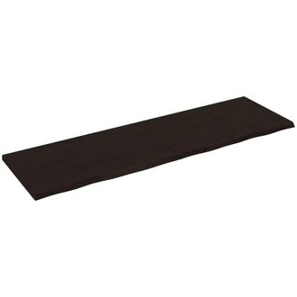 vidaXL Vidaxl - Estante Pared Madera Roble Tratada Marr&oacute;n Oscuro 200x60x(2-4)cm