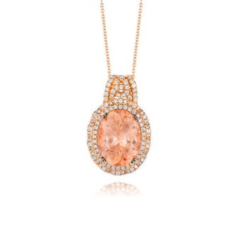 Le Vian Ladies Peach Morganite Necklaces set in 14K Strawberry Gold