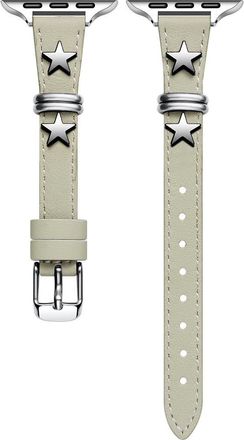Posh Tech Rodeo Star Leather Apple Watch Watchband in Chalk at Nordstrom