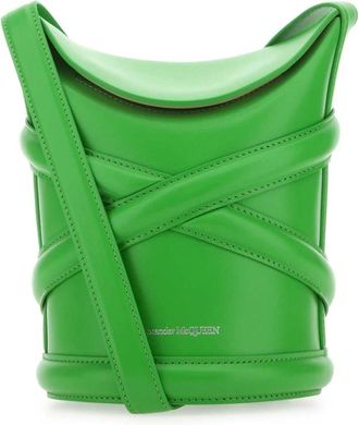 Alexander McQueen Grasgroene Curve Bucket Hat - Dames - Schoudertassen - Groen - ONE Size - Tassen