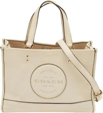 Coach Pre-owned Tote Bags, female, White, Size: ONE SIZE Pre-owned Leather Tote Bag