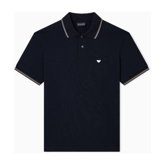 Emporio Armani Cotton Jersey Polo Shirt - Heren - Polos - Blauw - S - Katoen - Tops