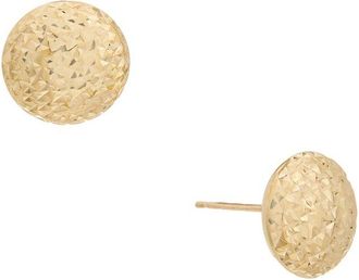Italian Gold, Inc 10K 11Mm Button Stud Earrings