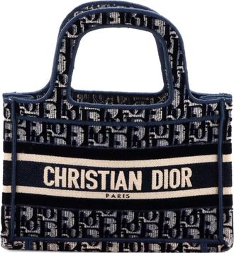Dior Book Oblique Velvet Mini tote bag - Blauw