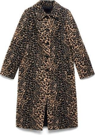 Mango Leopard Metallic Coat in Medium Brown at Nordstrom Rack, Size Small