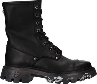 Premiata Brixtond 470 - Dames - Veterlaarzen - Zwart - 38 EU - Leer - Schoenen