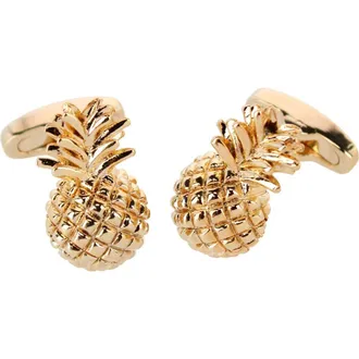 Trafalgar Store The Pineapple Crest Cufflinks in Gold at Nordstrom