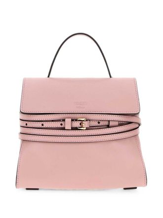 Moschino Smooth Belted Silk-Nylon Structured Handbag