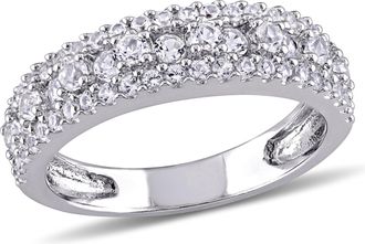 Mimi & Max Created White Sapphire Anniversary Band in Sterling Silver
