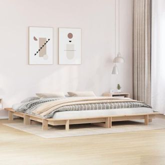 vidaXL Estructura De Cama Sin Colch&oacute;n Madera Maciza De Pino 200x200 Cm Vidaxl