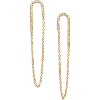 Argento Vivo Cubic Zirconia Chain Drop Earrings in Gold at Nordstrom Rack