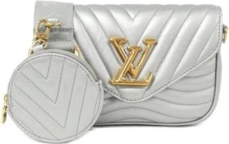Louis Vuitton Pre-owned Pochette Pouch Schoudertas - Dames - Vintage Schoudertas - Grijs - ONE Size - Leer - Vintage