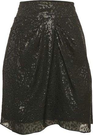 Iro 2020 mini-rok met metallic print - Zwart