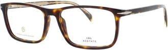 David Beckham Mens Tortoise Rectangular Eyeglass Frames Db-1019-086-57