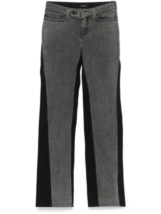 MUGLER Tweekleurige straight jeans - Zwart
