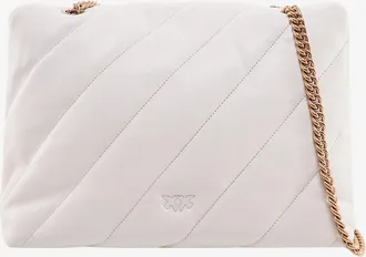 Pinko Womens Shoulder Bag Matelass&eacute; Leather White